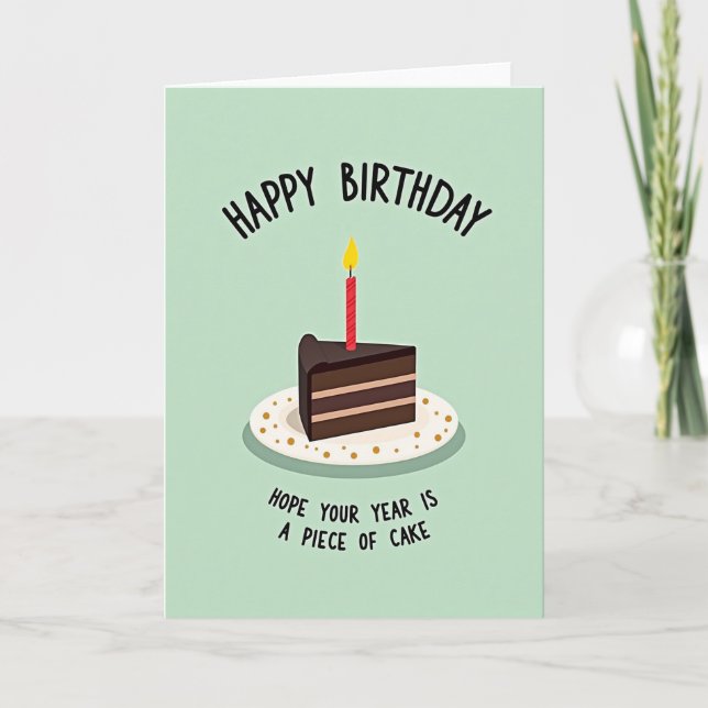 Carte d'anniversaire Gâteau Vert Menthe (Devant)