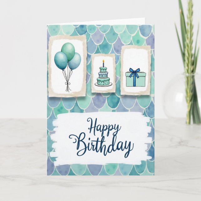 Carte d'anniversaire Gâteau Vignette (Devant)