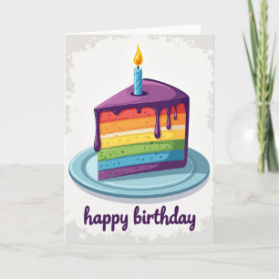 Carte d'anniversaire Gâteau Violet