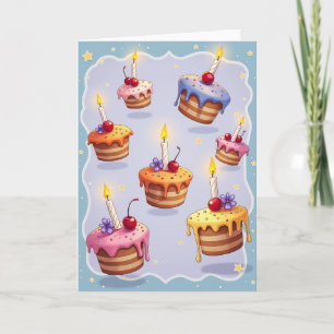 Carte d'anniversaire Gâteaux pastel