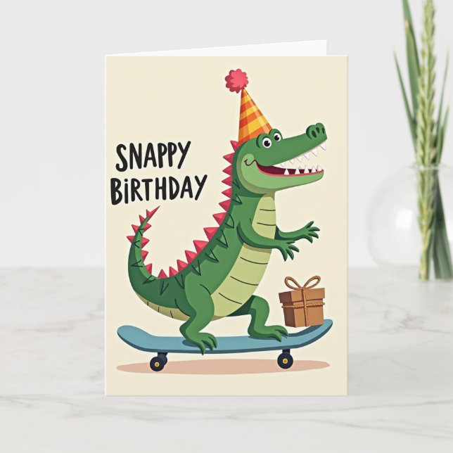 Carte d'anniversaire Gator Skateboard (Devant)