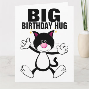 CARTE D'ANNIVERSAIRE GÉANTE AVEC UN CÂLIN DE CHAT