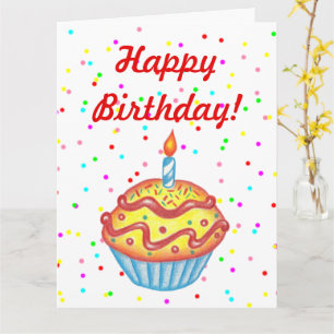 Carte d'anniversaire géante Cupcake