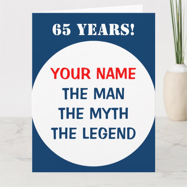 Carte d'anniversaire géante pour hommes | Taille e (Devant)