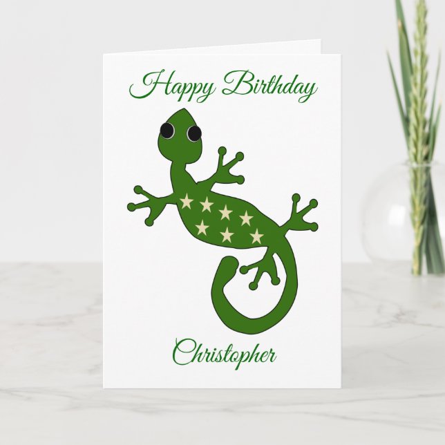 Carte d'anniversaire Gecko Lizard (Devant)
