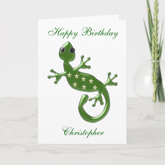 Carte d'anniversaire Gecko Lizard (Devant)