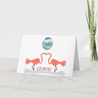 Carte d'anniversaire Gemini avec Art numérique ori