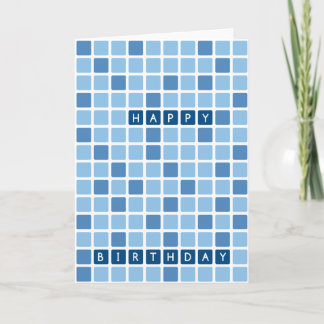 Carte d'anniversaire Gémoetric Carré bleu