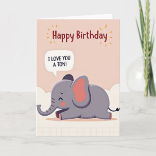 Carte d'anniversaire Gentil Éléphant