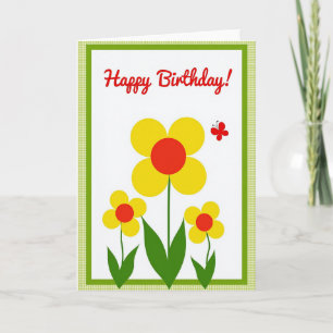 Carte d'anniversaire Geometric Bloom