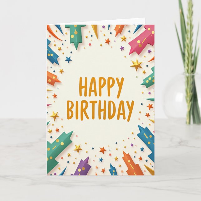 Carte d'anniversaire géométrique (Devant)