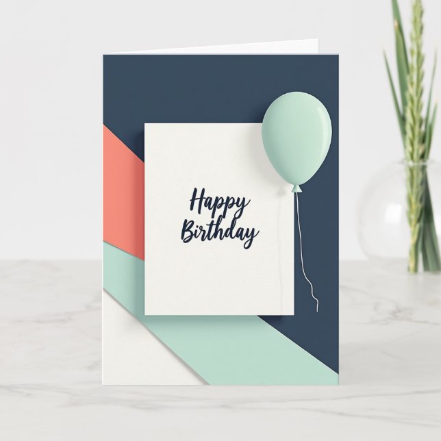 Carte d'anniversaire géométrique élégante (Devant)