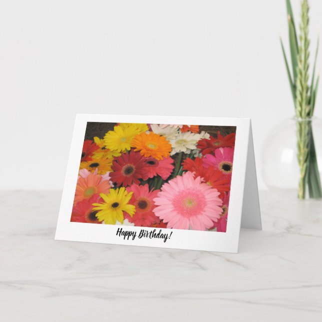 Carte d'anniversaire Gerbera (Devant)