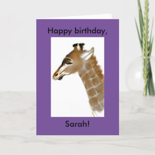 carte d'anniversaire girafe personnalisée