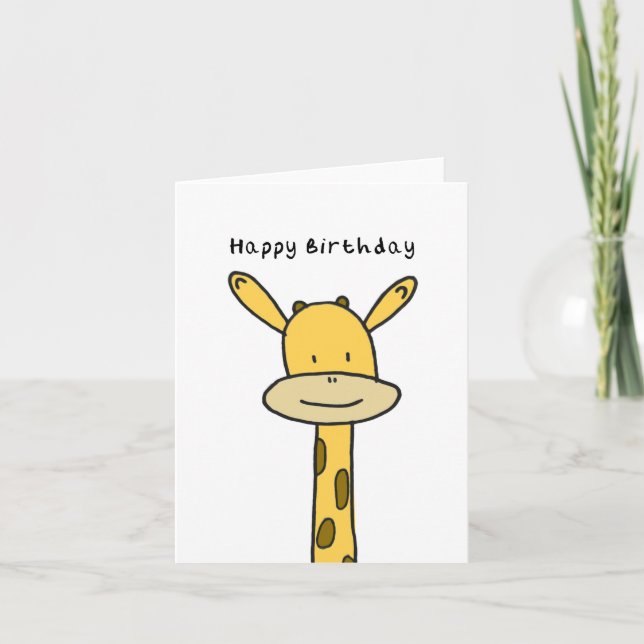 Carte d'anniversaire Giraffe (Devant)