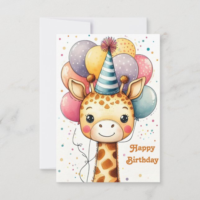 Carte d'anniversaire Giraffe Design (Devant)