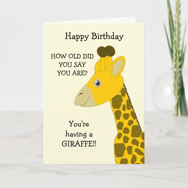 Carte d'anniversaire Giraffe humoristique (Devant)