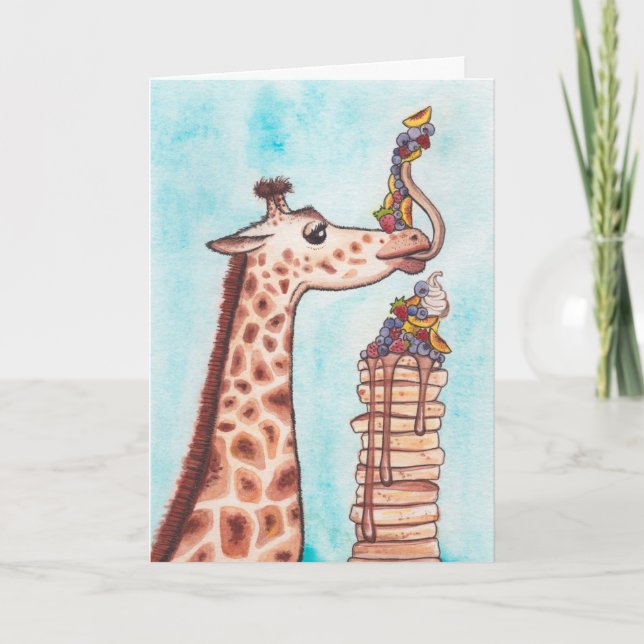 Carte d'anniversaire Giraffe & Pancakes (Devant)