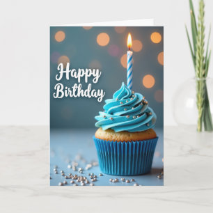 Carte d'anniversaire Glaçage Azur