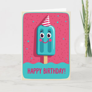 Carte d'anniversaire Glace Souriante