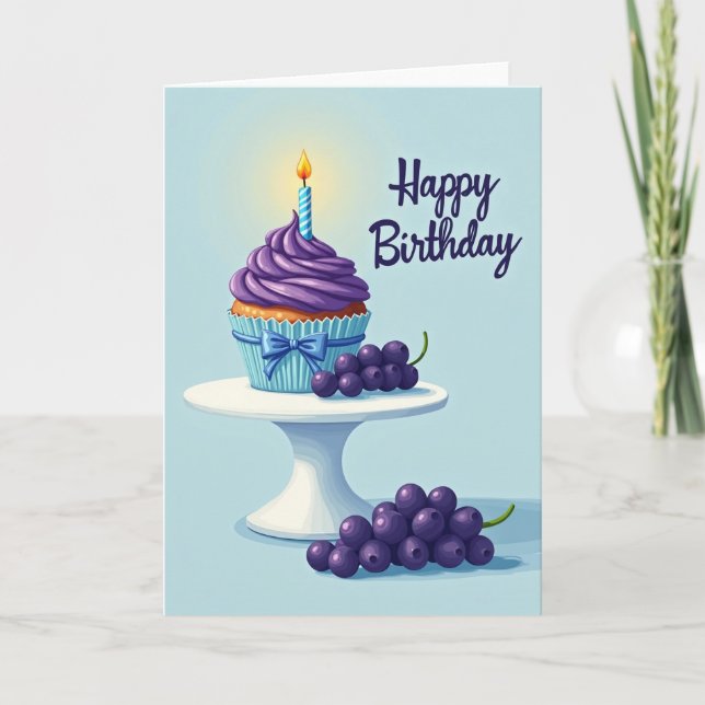 Carte d'anniversaire glacée violette (Devant)