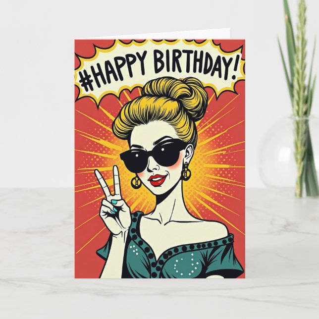 Carte d'anniversaire Glam Lady (Devant)