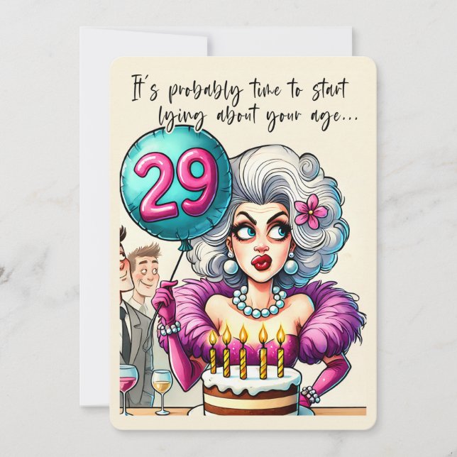 Carte d'anniversaire glamour drôle (Devant)