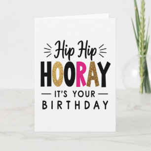 Carte d'anniversaire Glitter Hooray