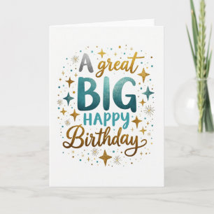 Carte d'anniversaire Glitter Script
