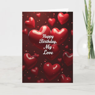 Carte d'anniversaire Glossy Heart Love