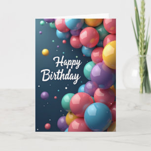 Carte d'anniversaire Glossy Orbs