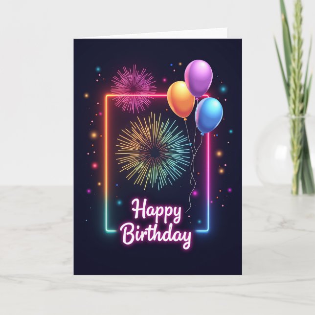 Carte d'anniversaire Glow de nuit (Devant)