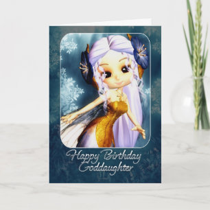 Carte d'anniversaire Godgirl - Cute Blue Fairy