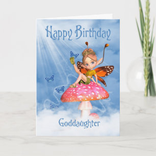 Carte d'anniversaire Godgirl - Fée mignonne sur un