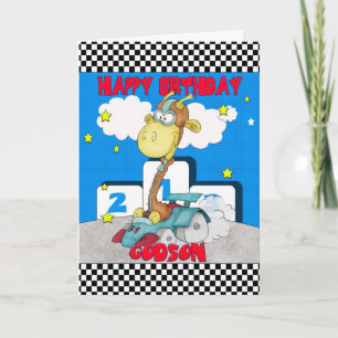 Carte d'anniversaire Godson Giraffe - Giraffe de c