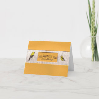 Carte d'anniversaire Gold Finch