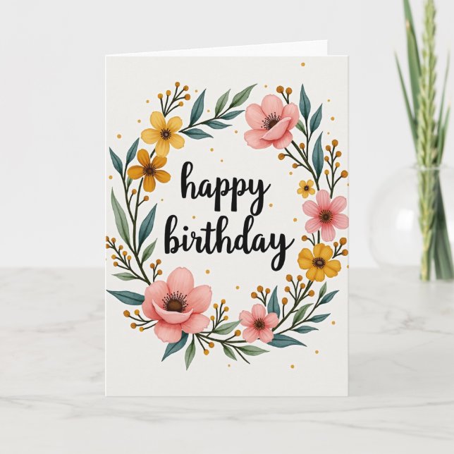 Carte d'anniversaire Golden Berry (Devant)