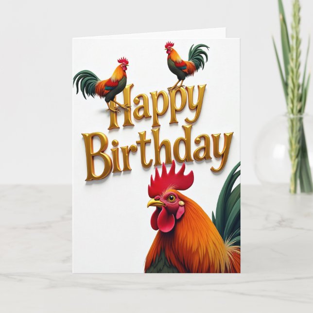 Carte d'anniversaire Golden Birds (Devant)