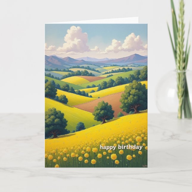 Carte d'anniversaire Golden Blossom (Devant)