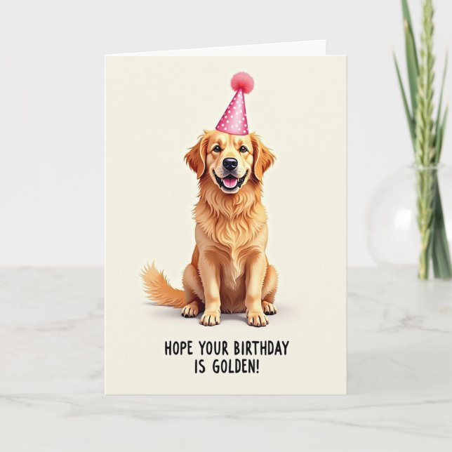 Carte d'anniversaire Golden Fur (Devant)