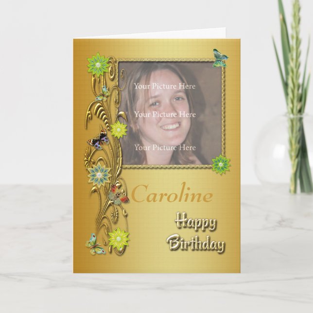 Carte d'anniversaire Golden Garden (Devant)