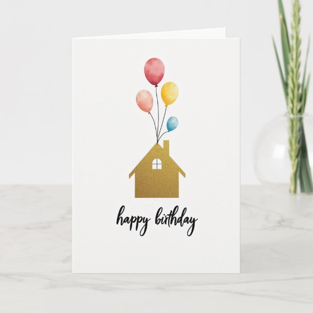 Carte d'anniversaire Golden House (Devant)