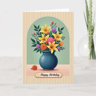 Carte d'anniversaire Golden Lilies