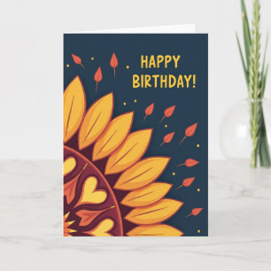 Carte d'anniversaire Golden Petal