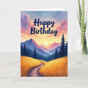 Carte d'anniversaire Golden Sunrise