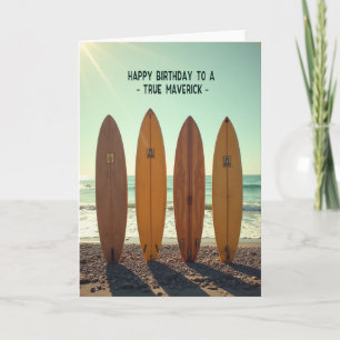 Carte d'anniversaire Golden Surf