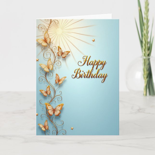 Carte d'anniversaire Golden Vine (Devant)