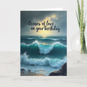 Carte d'anniversaire Golden Wave