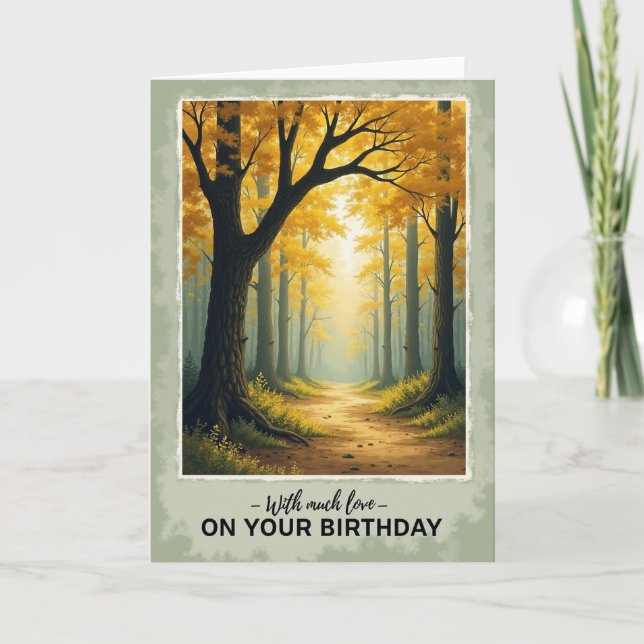 Carte d'anniversaire Golden Woods (Devant)