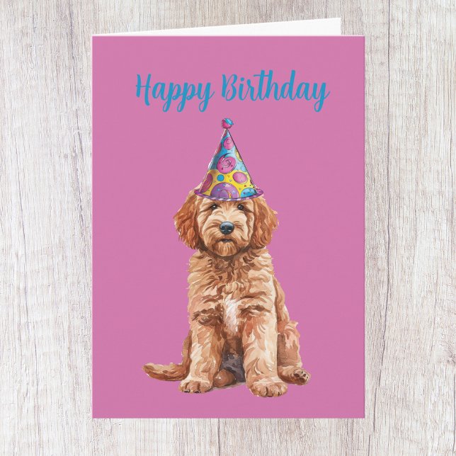 Carte d'Anniversaire Goldendoodle (Créateur téléchargé)